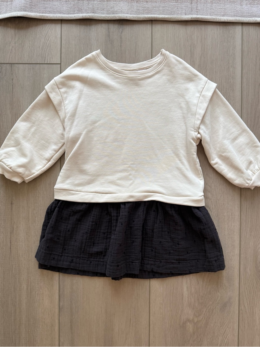 Zara Toddler Cream Pullover Sweatshirt Dress